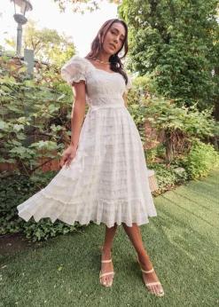 JessaKae Midi Dresses*Annalise Dress White