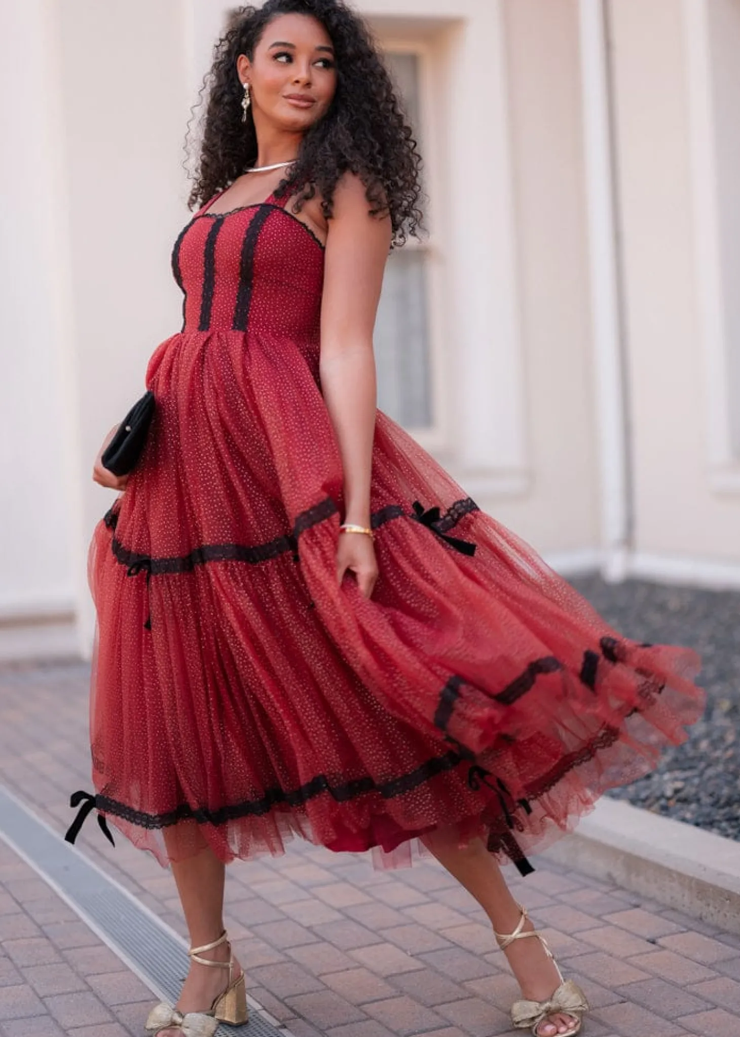 JessaKae Holiday Dresses|Plaza Collection*Audrey Dress GlitteringGarnet