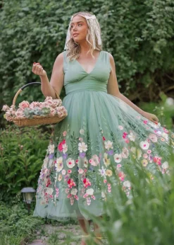 JessaKae Midi Dresses*Bouquet Dress GreenGarden
