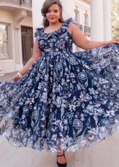 JessaKae Plaza Collection|Holiday Dresses*Chrissy Dress MidnightMeadow