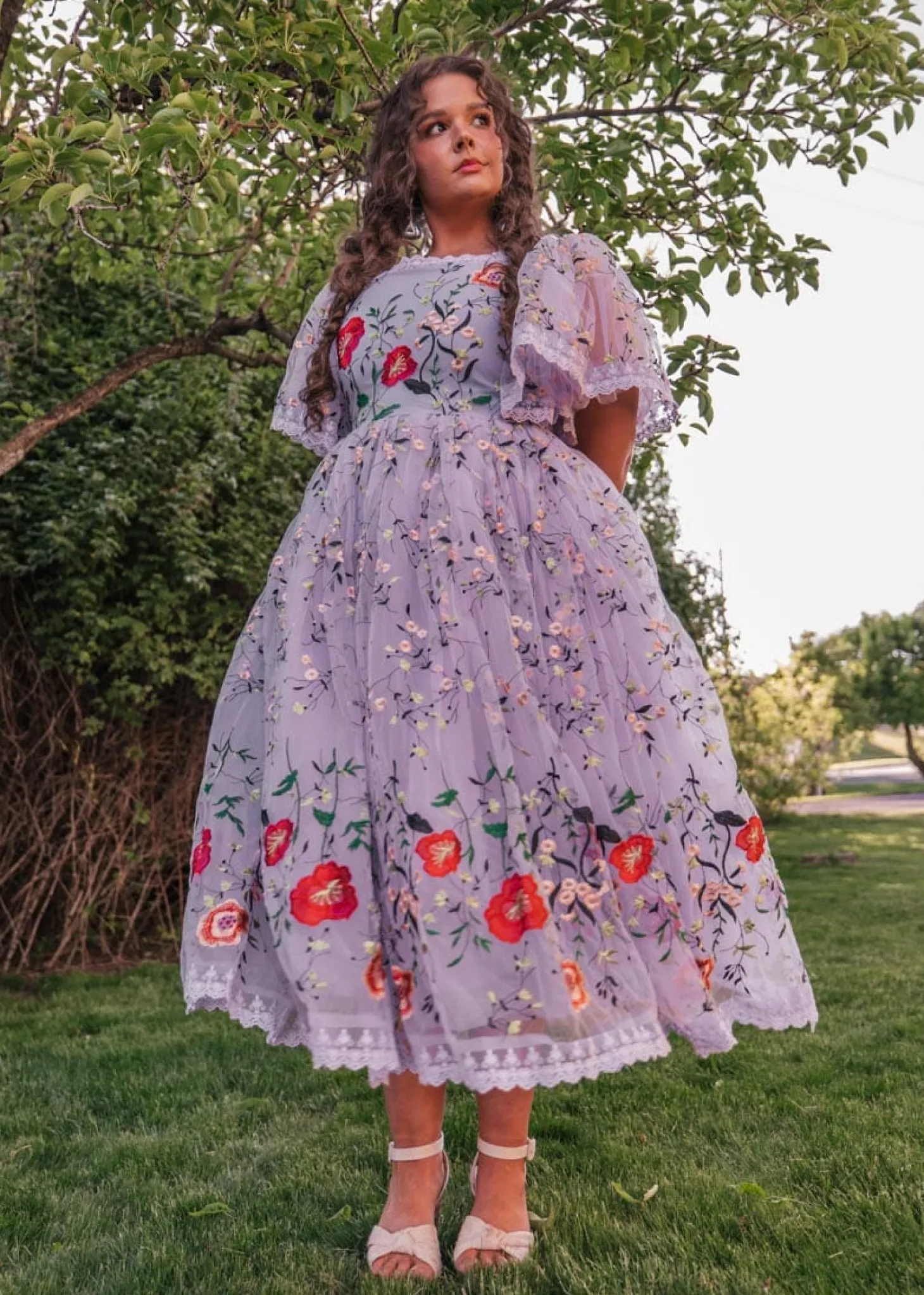 JessaKae Midi Dresses*Darla Dress EmbroideredLilac