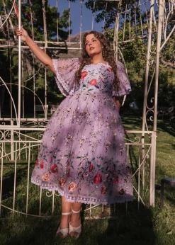 JessaKae Midi Dresses*Darla Dress EmbroideredLilac