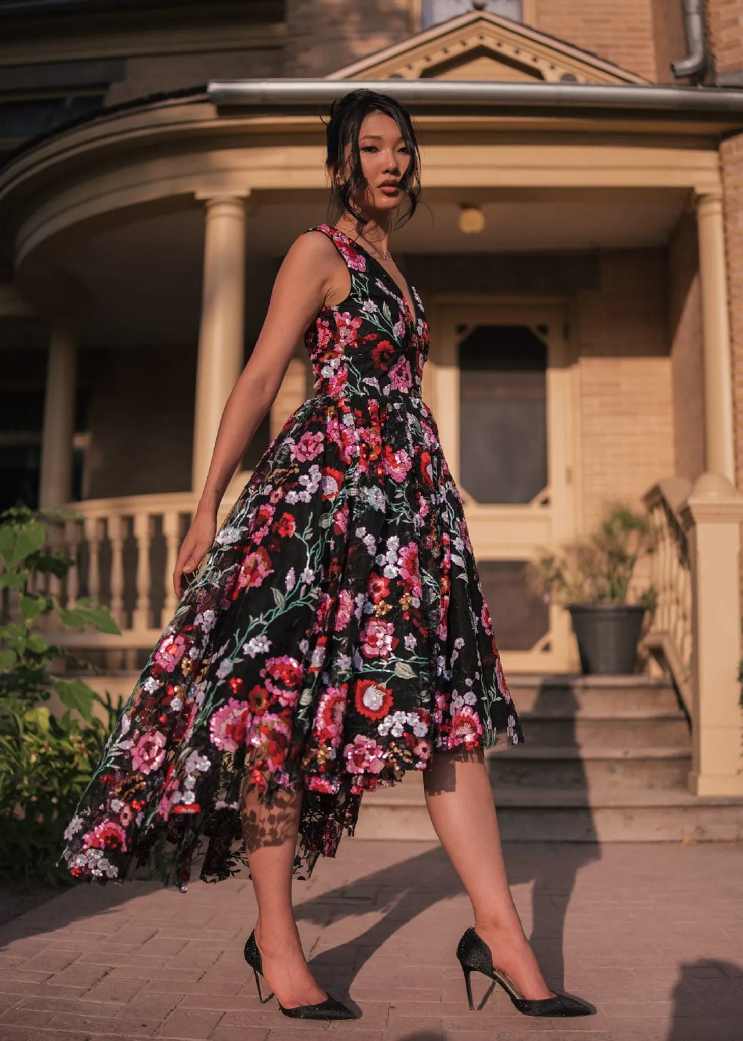 JessaKae Midnight Collection|Midi Dresses*Ebony Rose Dress Black