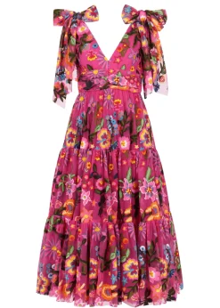 JessaKae Midi Dresses*Hibiscus Dress FuchsiaFloral