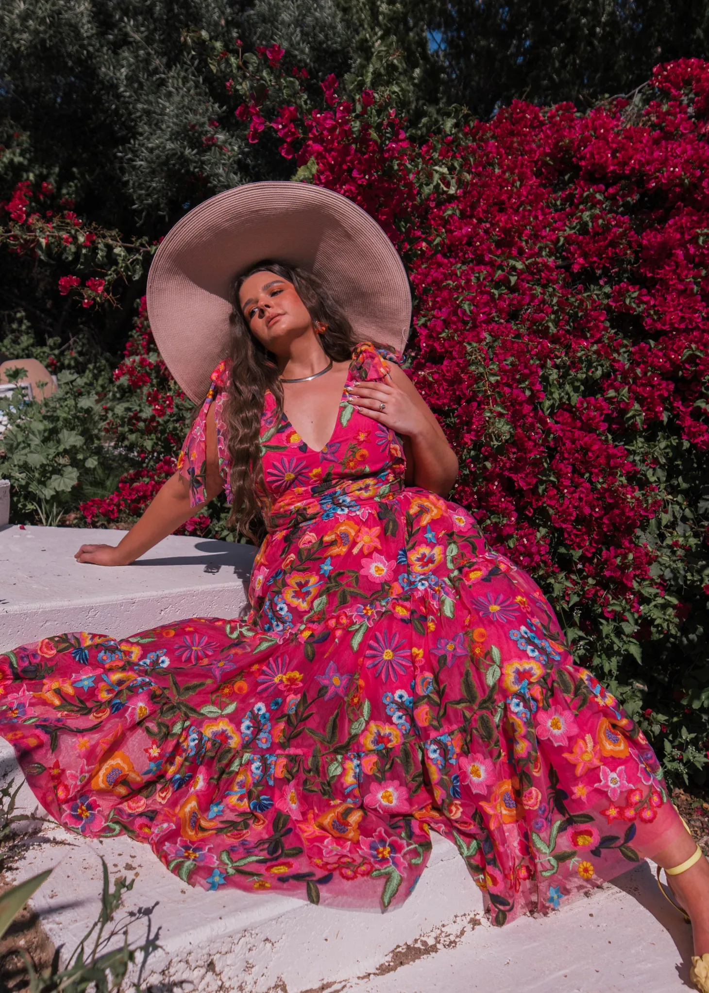 JessaKae Midi Dresses*Hibiscus Dress FuchsiaFloral