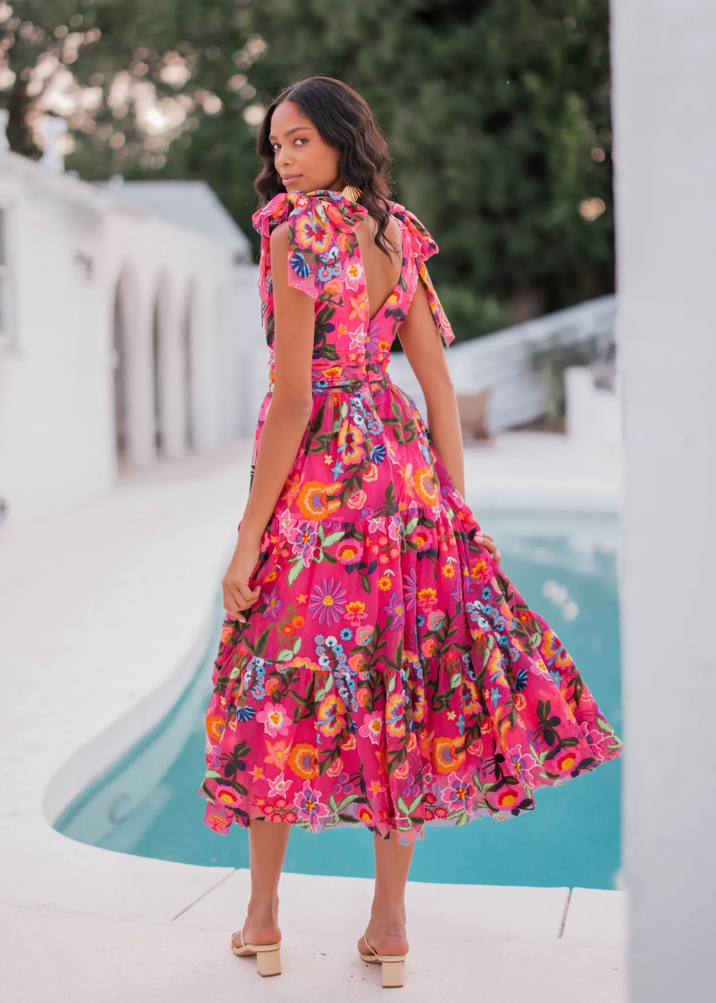 JessaKae Midi Dresses*Hibiscus Dress FuchsiaFloral