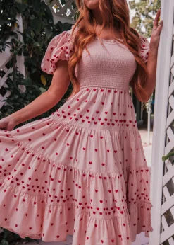 JessaKae Midi Dresses*Lover Dress Pink