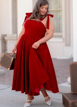 JessaKae Holiday Dresses|Plaza Collection*Mary Dress CranberryVelvet