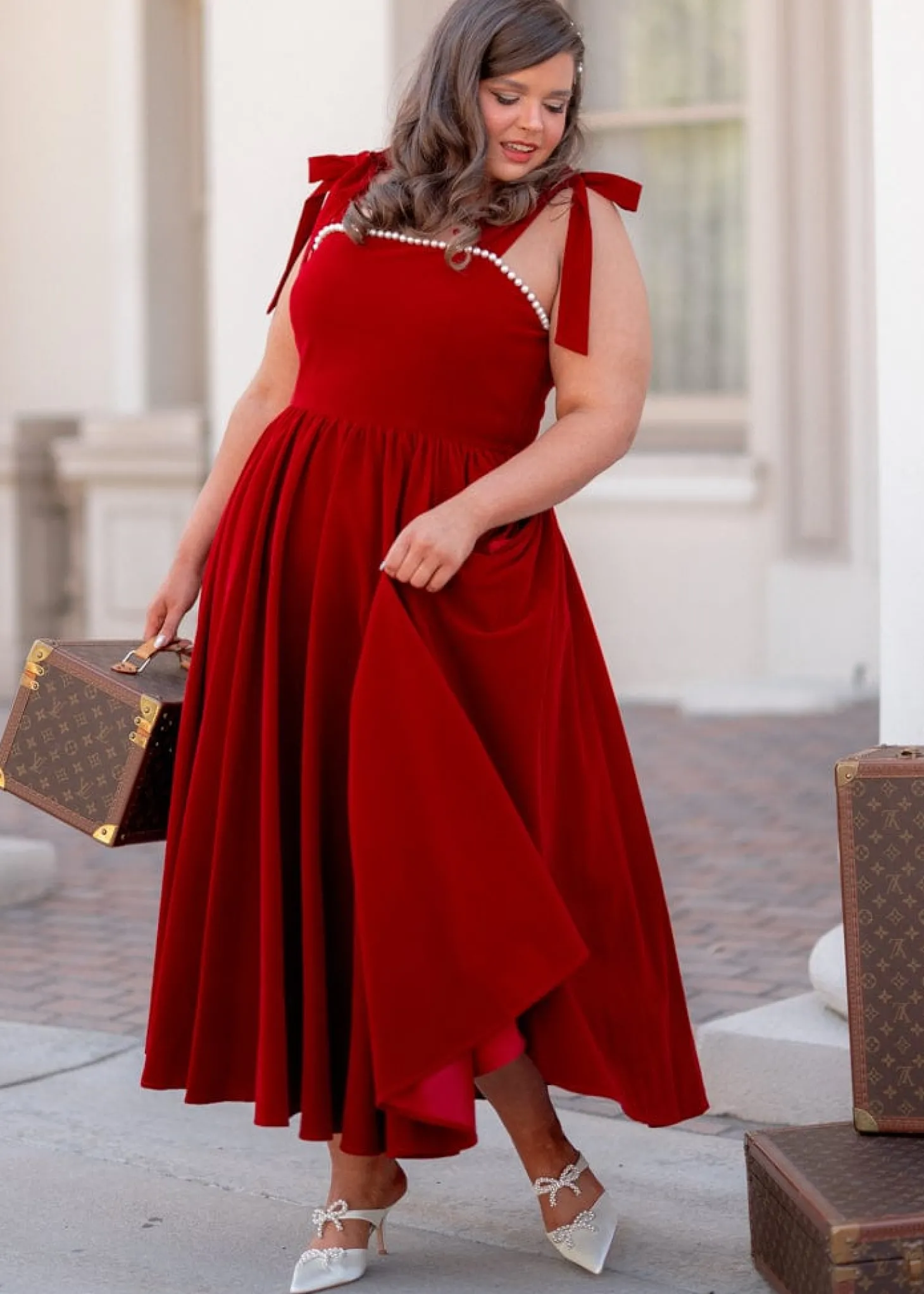 JessaKae Holiday Dresses|Plaza Collection*Mary Dress CranberryVelvet