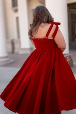 JessaKae Holiday Dresses|Plaza Collection*Mary Dress CranberryVelvet