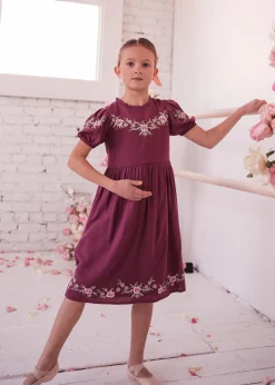 JessaKae Flower Girl Dresses*Rosedale Girls Dress DarkRose