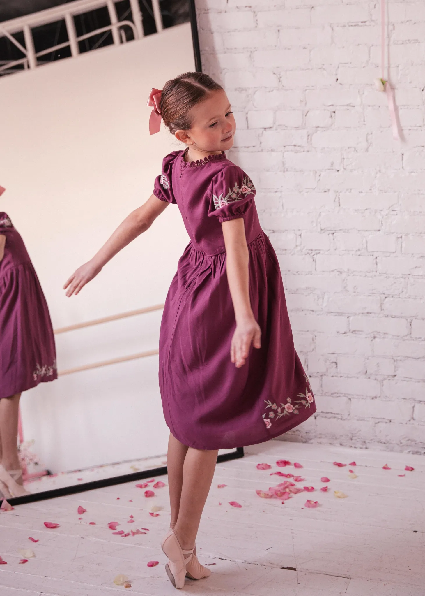 JessaKae Flower Girl Dresses*Rosedale Girls Dress DarkRose